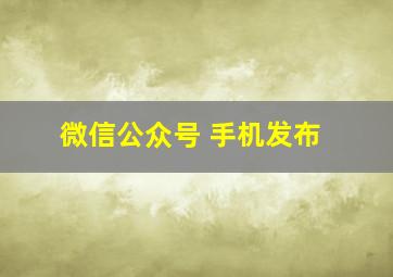 微信公众号 手机发布